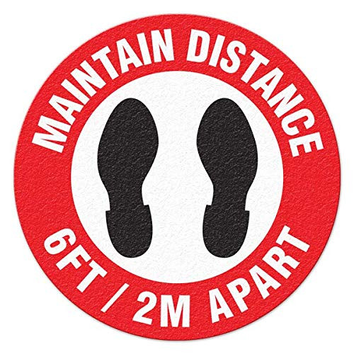 TOP TAPE FS1045V MAINTAIN DISTANCE FLOOR SIGN (17  D