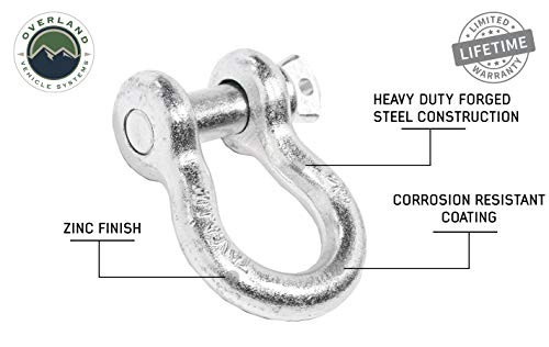 OVERLAND VCL 19019905 RECOVERY SHACKLE 3/4 4.75 TON - ZI