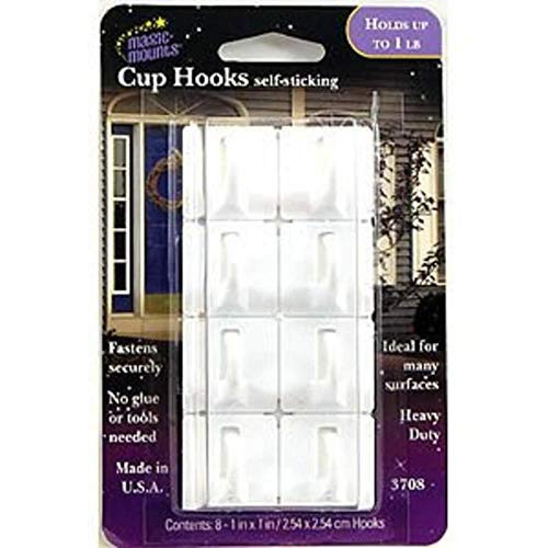 MAGIC MOUNTS 3708 CUP HOOK 8/PK WHT