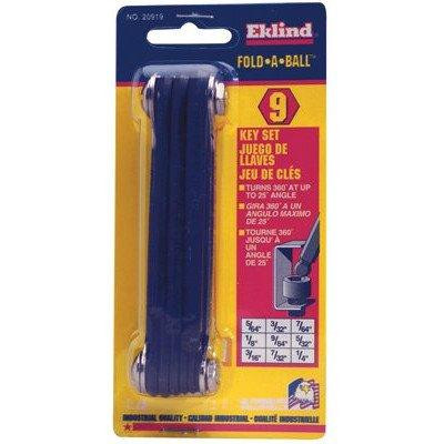 EKLIND TOOL EKL20919 HEX KEY SET 9 PC FOLDING BALL END SAE 5/64-1/4IN.
