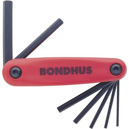 Bondhus BND12587 GorillaGrip Hex Tip Fold Up Tool with ProGuard Finish, 2mm-8mm, 7 Piece
