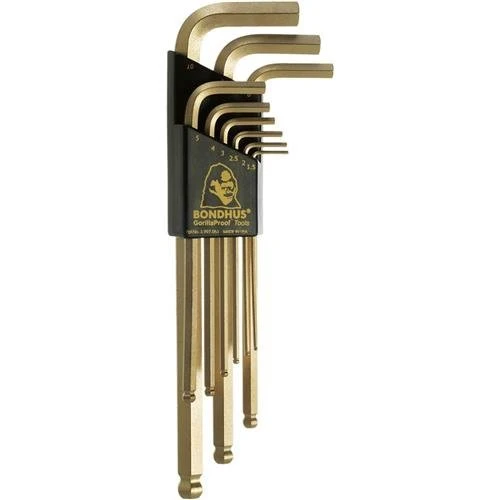 Bondhus BND38099 9-Piece 1.5mm to 10mm Hex Ball End Wrench Set Corp.