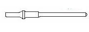 Ajax Tool Works AJXA1105 Pneumatic Bit, Roll Pin Driver, 1/2" Punch Diameter, .401 Shank Turn Type. Length 7-1/2"