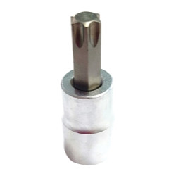 T45 Torx Bit, Satin Chrome 3/8 Square Drive Bit Holder VIM Tools VIMPFS6T45