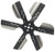 DERALE 17017 Heavy Duty Fan Blade Series 1000 17" Stainless Steel Flex Fan Standard Rotation , Black