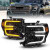 1921 SIERRA LED TRIO PROJECTOR HEADLIGHTS W/DRL & INITIATION FEATURE BLACK