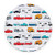 CAMCO 53224 Camco Life is Better at The Campsite Large Dinner Plate - White with Multicolor Retro RV, Camper, and Trailer Print, BPA Free, Melamine (),Small Plate
