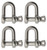 Extreme Max 3006.8285.4 BoatTector Stainless Steel Chain Shackle - 1, 4-Pack