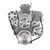 Speedmaster 1-415-001-01 Chevy SBC 350 Aluminum Polished Complete Serpentine Engine Pulley Kit