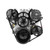 Speedmaster PCE415.1021.02 Chevy SBC 350 Aluminum Complete Serpentine Engine Pulley Kit - Black