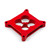 Speedmaster PCE120.1008.04 1" Aluminum 4150 Square Bore 4-Port CNC Machined Carburetor Spacer Red