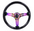NRG Reinforced Steering Wheel (350mm / 3in. Deep) Blk Multi Color Flake w/ Neochrome Center Mark