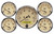 Autometer Antique Beige 5-Gauge Kit 3-1/8in Electrical Speedometer 190KPH