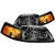 ANZO 1999-2004 Ford Mustang Crystal Headlights Black
