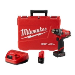 MILWAUKEE MLW2504-22 M12 FUEL Cordless 1/2in. Hammer Drill/Driver Kit ? 2 Batteries