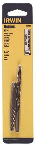 Vise Grip HAN53704 Irwin Hanson 53704 1/4" Spiral Screw Extractor & Drill Bit Set