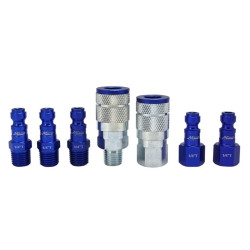 Milton Industries MILS-307TKIT ColorFit by Milton Coupler & Plug Kit - (T-Style, Blue) - 1/4" NPT, (7-Piece)
