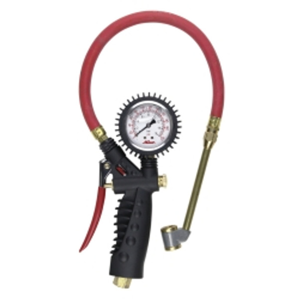 Milton Industries MILS-578A Milton Pro Analog Pistol Grip Inflator Gauge, Large Bore Dual Chuck and 15" Hose, 160 psi Milton Industries MILS-578A Milton Pro Analog Pistol Grip Inflator Gauge, Large Bore Dual Chuck and 15" Hose, 160 psi