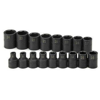 SK Hand Tool SKT4036 s 4036 17-Piece 1/2-Inch Drive 6 Point Standard Metric Impact Socket Set