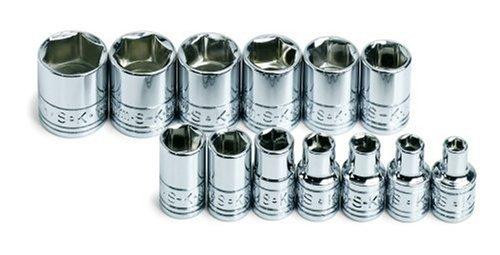 SK Hand Tool SKT1313 SK Hand Tool .25in. Drive 6 Point Metric Standard Socket Set - 13 Pieces