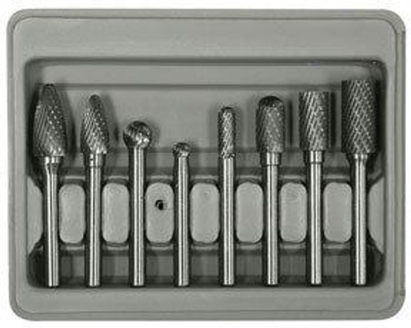 Astro Pneumatic AST2181 Astro 2181 Double Cut Carbide Rotary Burr Set with 1/4-Inch Shank