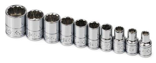 SK Hand Tool SKT4946 SK 4946 10 Piece 1/4-Inch Drive 12 Point 3/16-Inch to 9/16-Inch Socket Set