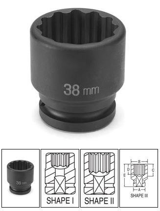 Grey Pneumatic GRE3136M SOC 36MM 3/4D IMP 12PT BLK