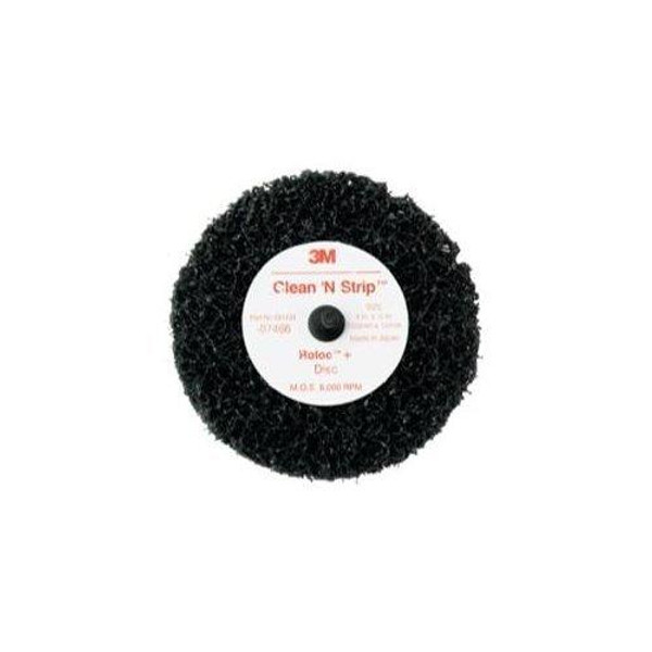 3M MMM7466 Scotch-Brite(TM) Roloc(TM)+ Clean and Strip Disc 7466, Roloc Quick-Change Attachment, Silicon Carbide, 4" Diameter x 1/2" Width x 1/2" Thick, Extra Coarse Grit, Black (Pack of 10)