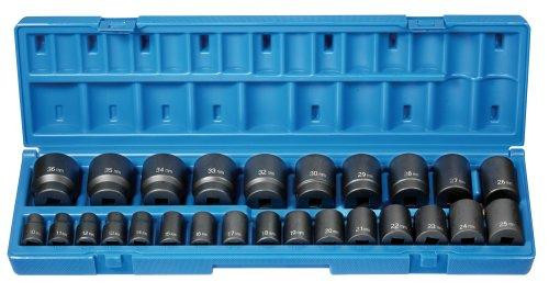 Grey Pneumatic GRE1726M (1726M) 1/2" Drive 26-Piece 12-Point Standard Length Metric Socket Set