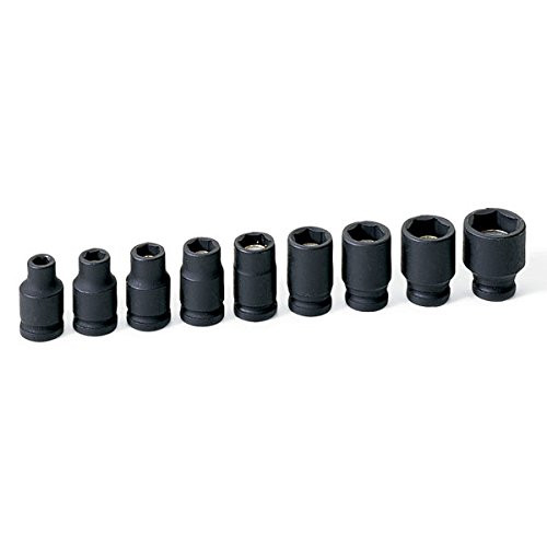 Grey Pneumatic GRE9709G 9 Piece 1/4" Drive 6 Point Fractional Magnetic Impact Socket Set