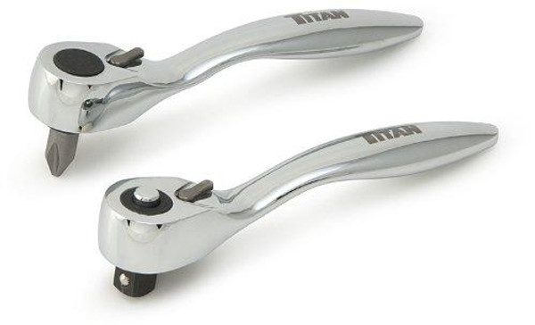 Titan TIT11203 Tools 11203 Offset Micro Bit Driver and Ratchet Set - 2 Piece