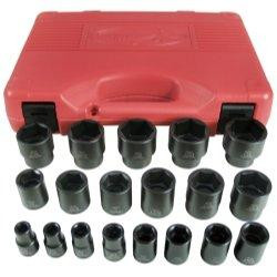 K Tool International KTI33101 19-piece 1/2" Drive Short Impact Socket Set