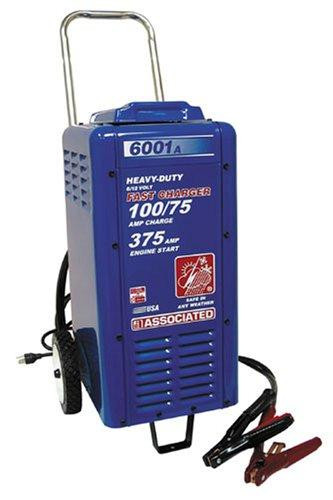 Associated ASO6001A Equipment 6001A 6/12V 100/75 Amp Continuous Charge 375 Amp Cranking Assist Charger with Wheels