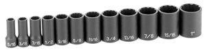 Grey Pneumatic GRE1202SD (1202SD) 3/8" Drive 12-Piece 12-Point Semi-Deep Socket Set