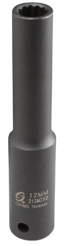 Sunex SUN212MZXD 212mzxd 1/2-Inch Drive 12-mm 12-Point Extra Deep Impact Socket