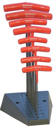Bondhus BND15389 15389 Set of 8 Hex T-handles with Stand, 9-Inch Length, sizes 2-10mm