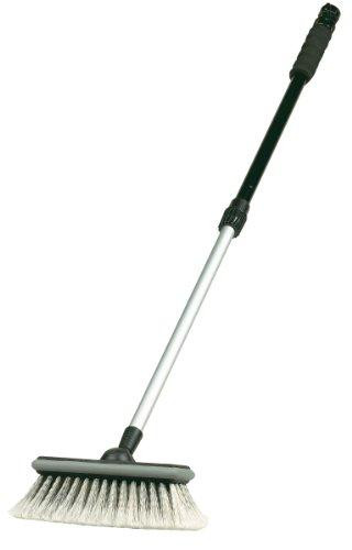 Carrand CRD92022S 92022S Flow-Thru Grey 8" Deluxe Wash Brush with Extension Handle