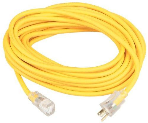 COLEMAN CABLE ECI1689-0002 01689 12/3 Insulated Outdoor Extension Cord with Lighted End, 100-Foot