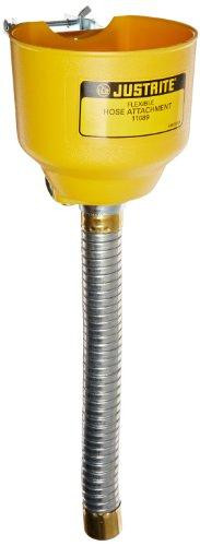 Justrite JUS11089 11089 Bolt-On Funnel with Galvanized Hose, 1" OD x 14" Length, For Steel Can