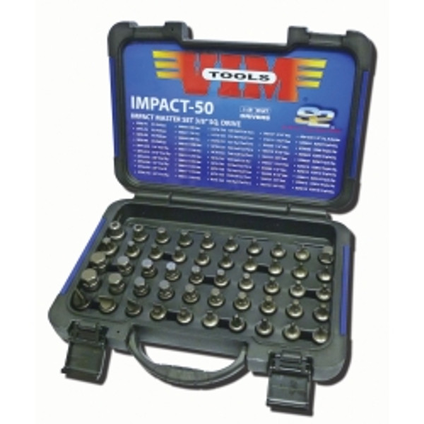 VIM Tools VIMIMPACT50 VIM Tool 50-Piece 3/8 in. Square Drive Impact Master Set VIM Tools VIMIMPACT50 VIM Tool 50-Piece 3/8 in. Square Drive Impact Master Set