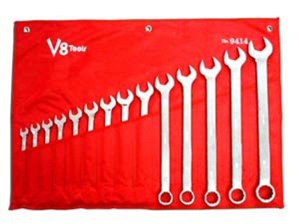 V-8 Tools V8T9414 Long-Pattern Combo Wr 14Pc Set Sae