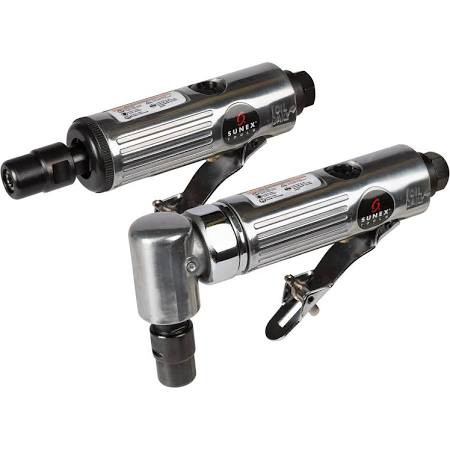 Sunex SUNSX2PK Tools ,2Pk Air Die Grinder Set,1/4 Straight & Right Angle,20000 RPM,4 CFM,1/4 NPT Inlet