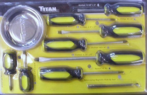 Titan TIT17241 10-piece Screwdriver Set With Magnetic Tray