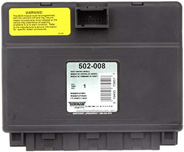 DORMAN 502008 BODY CONTROL MODULE DORMAN 502008 BODY CONTROL MODULE