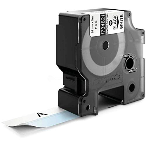 Dymo RNO1734821 Industrial RhinoPro Self-Laminating Labels for Industrial Rhino Label Makers, Black on White, 1", 1Roll ()