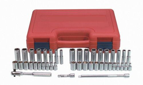 K Tool International KTI21044 KTI-21044 Fractional and Metric Socket Set - 44 Piece