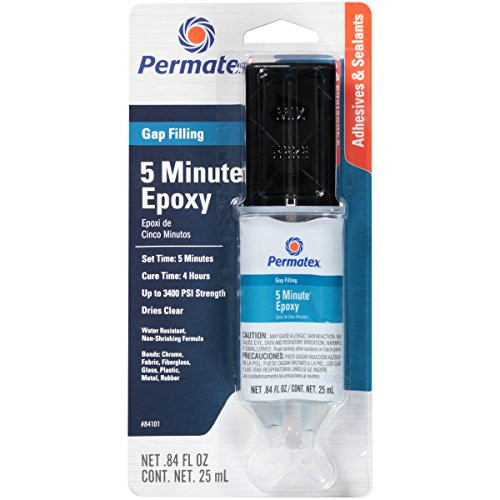 ITW PERMATEX INC PTX84101-CAN 5 Minute General Purpose Epoxy Clear, 0.84 Fluid Ounce Dual Syringe Carded