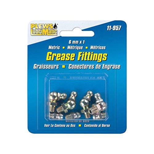 Plews PLW11-957 Lubrimatic Grease Fittings 6mm Straight 8 / Card