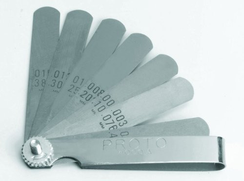 Proto PRO000A 9 Blade Standard Feeler Gauge Set, 3-1/16 X 1/2 Blades
