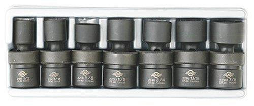 Sunex SUN2654 2654 7 Piece 1/2" Drive Universal Standard SAE Impact Socket Set